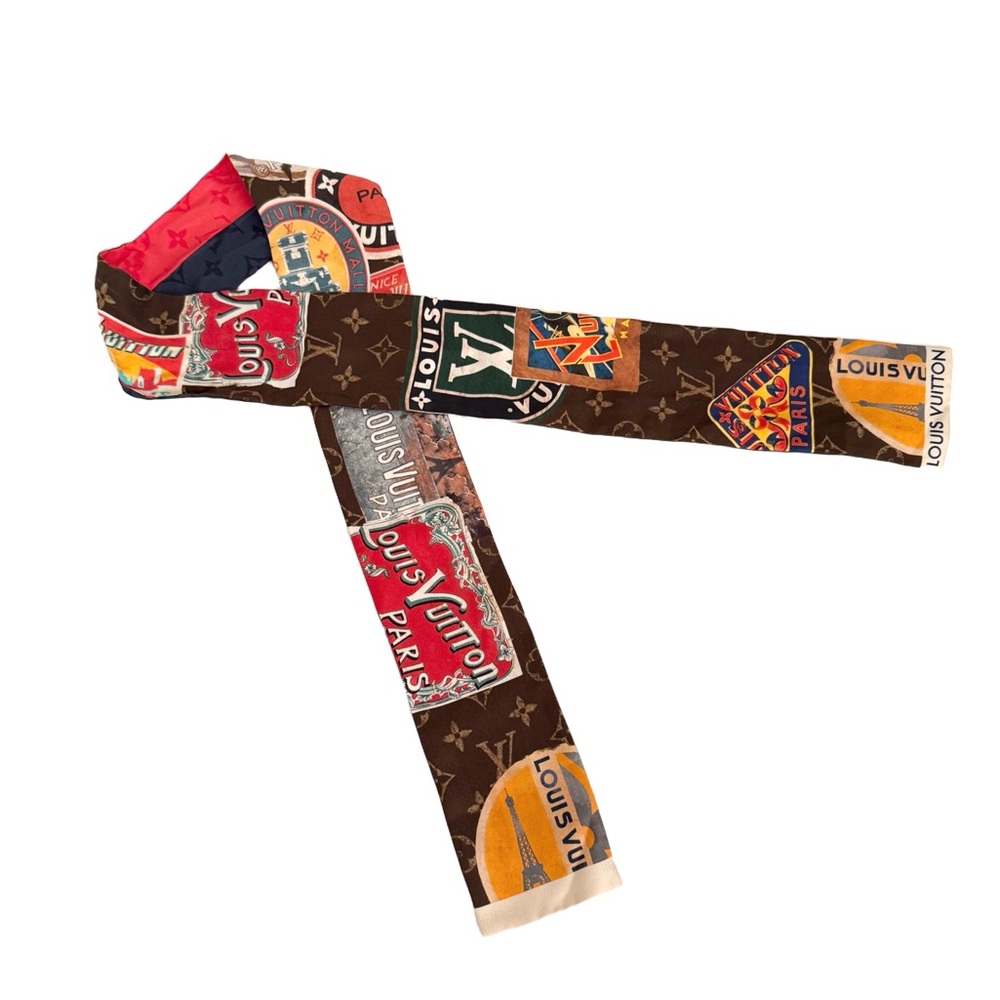 Louis Vuitton Flight Mode Bandeau Travel Hotel Stickers Bandeau Scarf Silk